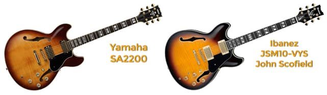 Guitarras semiacusticas Yamaha e Ibanez