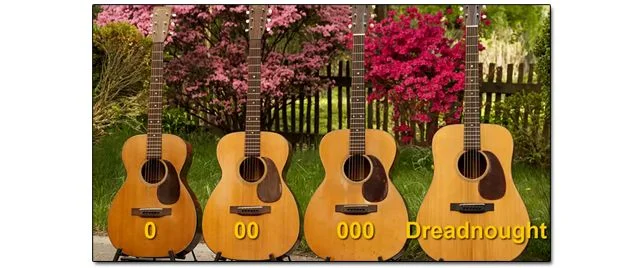 Diferentes Tamaños de Guitarra Acústica