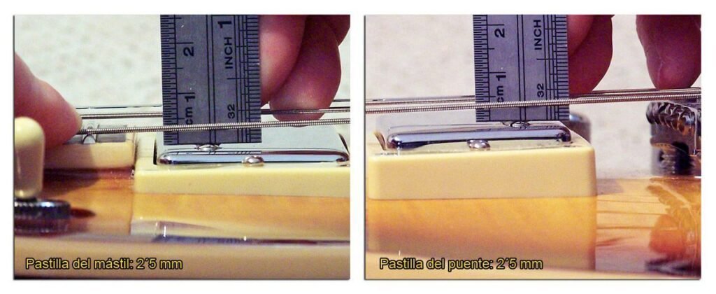 Medidas de la Altura de las Pastillas Humbucker en la Cuerda Gruesa