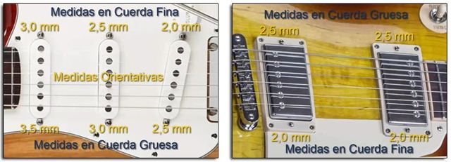 Medidas de la Altura de las Pastillas en Guitarra Eléctrica