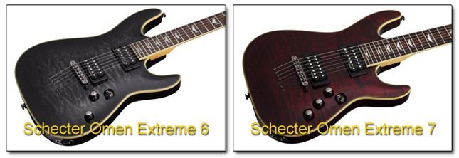 Guitarras Schecter de 6 y 7 Cuerdas