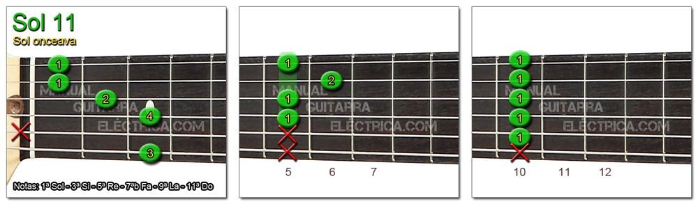Acordes Guitarra Sol Onceava - G 11