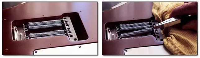 C&oacute;mo Quitar y Poner los Muelles de un Puente Tr&eacute;molo de Guitarra